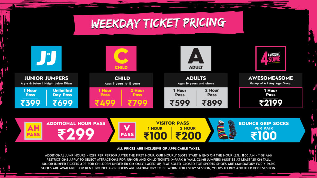 BOUNCE Bengaluru weekday pricing